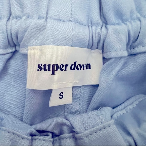 super down Brinkley Light Blue Drawstring Preppy Contemporary Mini Skirt NEW S - Picture 6 of 12